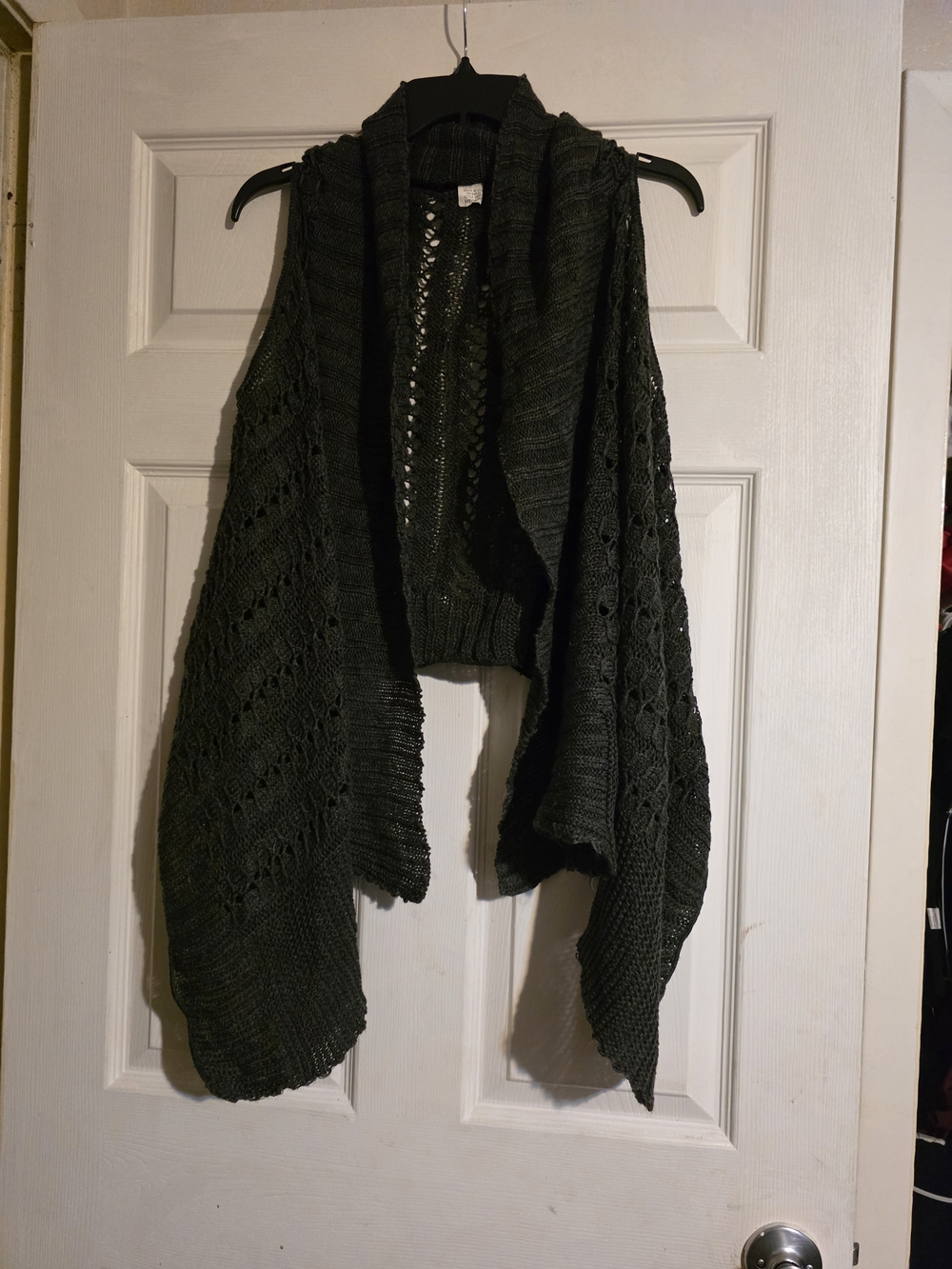 Say What? Dark Gray Open-Front Knit Vest